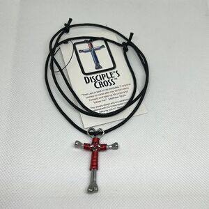 Disciples Cross Red Unisex Necklace